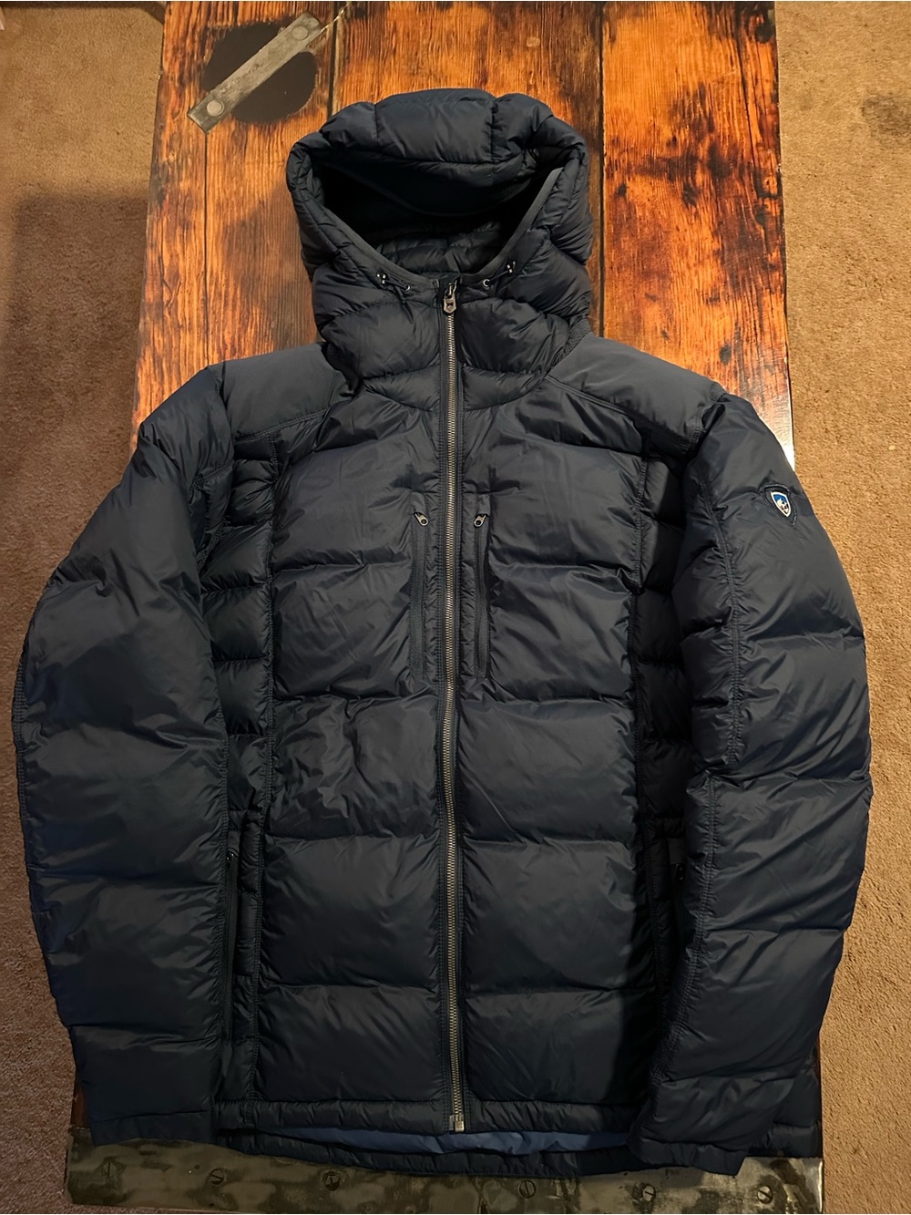 Kuhl Men's Dark Navy Hooded Puffer Jacket